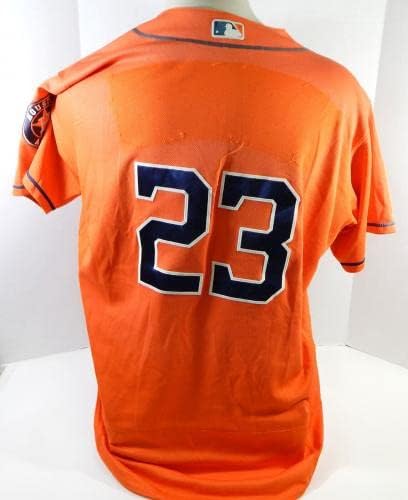 2013-19 Houston Astros 23 Játék Használt Narancssárga Mez Névleges Eltávolított 48 DP25502 - Játék Használt MLB Mezek