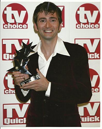 Orvos, doktor, Aki David Tennant a TV Choice Awards tartja a szobor nagy mosoly 8 x 10 Fotó Who1010