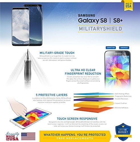 ArmorSuit 2 Csomag MilitaryShield Screen Protector Célja a Samsung Galaxy S8+ (6.2) Képátlójú HD Tiszta Film - Made