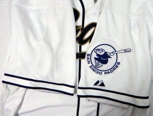 2014-ben a San Diego Padres Tommy Medica 54 Játék Kiadott Fehér Jersey SDP0907 - Játék Használt MLB Mezek