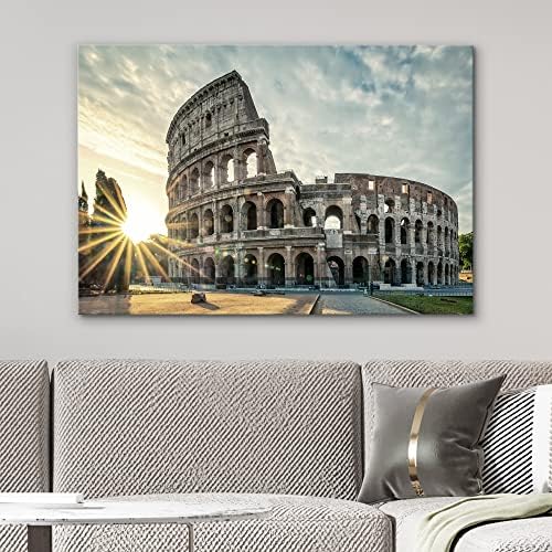 IDEA4WALL Vászon Nyomtatás Wall Art Naplementét Római Colosseum, Róma, Olaszország Városkép Természet Fotózás Modern