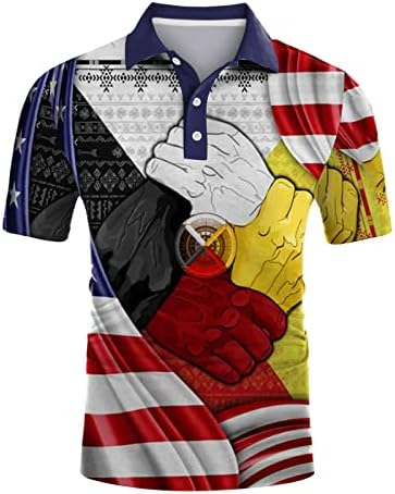 XXBR Hazafias Polo shirt Mens, Amerikai Zászló Etnikai Indiai Pólók Felsők Nyári Rövid Ujjú Alkalmi Edzés Golf Póló