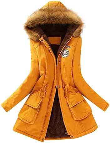 Női Kapucnis Meleg Kabátok Téli Dzsekimet, Meleg Ski Árok Kabát Vastag Fleece Bélelt Anorák Outwear Faux Prémes Hood