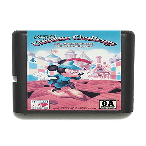 Classicgame Mickey Végső Kihívás 16 Bit MD Játék Kártya Sega Mega Drive Genesis (Fekete)