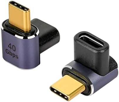 JOYJOM USB-C-90 Fokos Adapter:-Jobb Szög USB-C 4.0 40Gbps PD 100W 8K 60Hz Férfi USB-C Női Adapter Gőz Fedélzeten Kapcsoló
