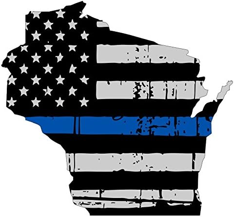 Wisconsin Rongyos Vékony Kék vonal amerikai Zászló Tiszteletére A Férfi & Nő, a rendvédelmi autó Szimbólumot, Matrica,