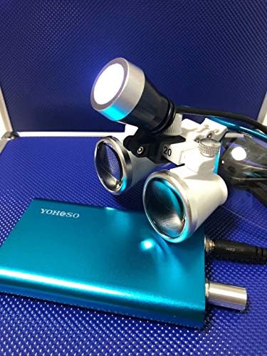 YOHOSO 3,5 X 420mm Dolgozik Távolság Sebészeti Binokuláris Loupes Optikai Üveg LED Fényszóró Alumínium Doboz, Kék