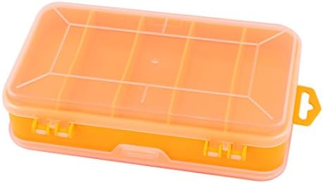 IIVVERR Narancssárga Műanyag kétrétegű 13 Rekeszes Csavarok Elektronikus Alkatrész Tároló Doboz Esetben (Caja de almacenamiento