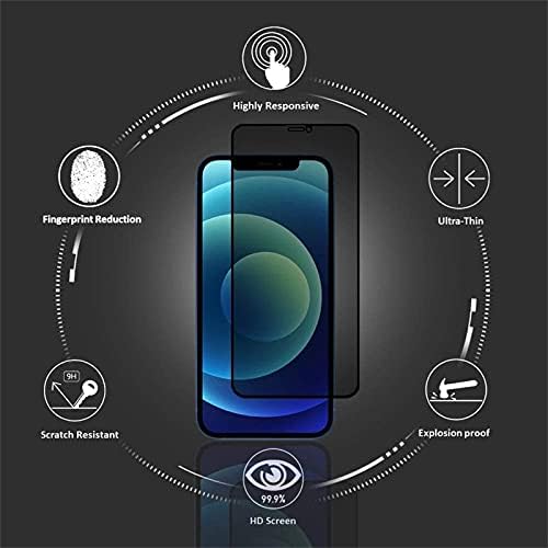 IceSword Adatvédelmi képernyővédő fólia iPhone 12 Pro Max [Kiváló Törhetetlen], a személyes adatok Védelme, Edzett Üveg