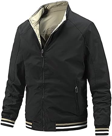 Kabátok Férfi Új Pamut Klip Tendencia Megfordítható egyszínű Kabát, Hosszú ujjú Cipzár Állni Galléros Kabát Téli Kabát