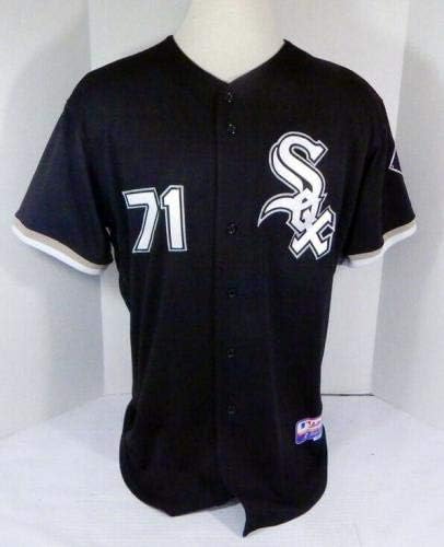 2009-ben a Chicago White Sox Scott Linebrink 71 Játék Használt Fekete Jersey DP04342 - Játék Használt MLB Mezek