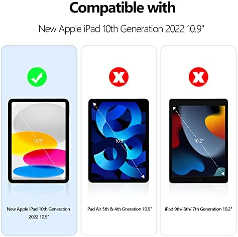 AiGoZhe az Esetben az iPad 10 Generáció 10.9-es 2022 Automatikus Wake/Sleep, Puha TPU Vissza Shell Trifold Állvány iPad