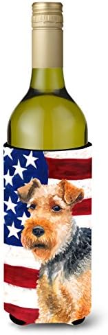 Caroline Kincsek BB9700LITERK Welsh Terrier Hazafias borosüveg Ölelkezős, Üveg Hűvösebb Ujja Ölelkezős Mosható Gép Összecsukható